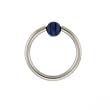 STAINLESS STEEL HOOPS WITH BALL BLUE/BLACK DESIGN Gauge: 14, Ball Size: 4mm, Length: 12mm Sold as a Pair