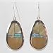 Sterling Silver Earrings with Gold Lipped Shell and Lab Opal Inlay by Kenneth Bitsie, #10181