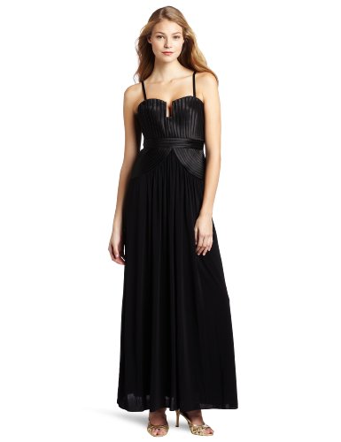 BCBGMAXAZRIA Women's Tasha Strapless Long Dress, Black, Large