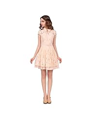 Cotton Floral Print Cap Sleeves Short Sleeves Lace Keyhole Belted  Dress