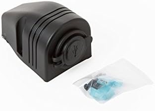 XYZ Boat Supplies Dual USB Charger Socket for Boat / Rv / Car / Motor-home (Black w/ Tent)