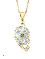 Granddaughter Half Pendant in Sterling Silver with August Peridot Birthstone (Grandmother Half sold seperately)