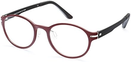 Cagalli Co1001 Vintage Rx Eyeglasses Clear Lens Glasses Lightweight Frame (Dark Red-B)