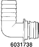 Flojet Marine quick-connect Port System 90 Elbow Quad Port X 3/4in. Hose Barb