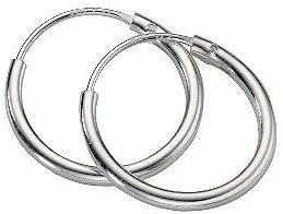XSREEZ Continuous Endless Hoop Round Circle Small 925 Sterling Silver Earrings 12mm