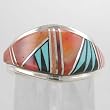 Spiny Oyster, Onyx and Sleeping Beauty Turquoise Inlaid Ring, Size 5 1/2, #10153