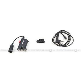 IASUS NT3 Headset Adaptor for Motorola Dual Pin Two Way Radios with Finger PTT by
