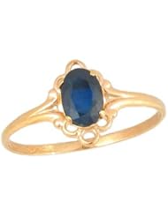 14K Gold Teens Genuine September Birthstone Ring - Sapphire (size 5 1/2)