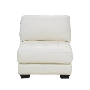 Diamond Sofa Zen Collection Armless All Leather Tufted Seat Chair,Diamond Sofa,DSFA-zenarmlesschairw