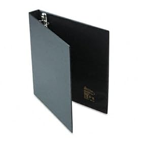 Heavy-Duty Vinyl EZD Ring Reference Binder, Label Holder, 1 Capacity, Black