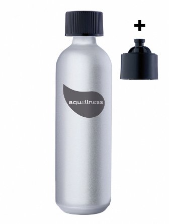 Wasser Maxx Flasche Aluminium - 1 Liter - die Innovative - silber