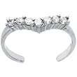 925 Sterling Silver Cubic Zirconia PRINCESS Adjustable Toe Ring