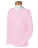 Gildan Womens Crewneck Long Sleeve T-Shirt, LIGHT PINK, XX-Large