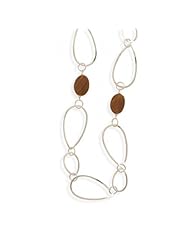 MMA Silver - 31 inch Open Link Necklace with Carnelian