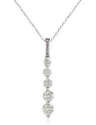 10k White Gold 5-Stone Diamond Pendant (1/2 cttw, H-I Color, I2-I3 Clarity)
