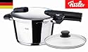 fissler 新型圧力鍋　ビタクイック４．５Ｌ　「ガラス蓋・蒸し器・三脚・料理ブック付き」