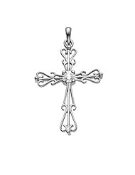 14K White Gold Diamond Cross Pendant - 0.33 Ct. -- LIFETIME WARRANTY
