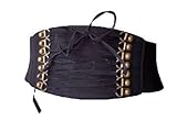 Ceinture Lacet- Imitation Daim- Noir-Taille 36/40