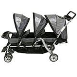 Baby Trend Triplet Stroller in Silver and Black