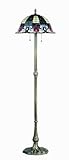 Lite Source C6577 Godiva Floor Lamp, Antique Brass with Tiffany Shade