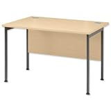 New. Sonix Traditional Desk Rectangular Grey Legs W1400xD800xH720mm Maple Ref 32