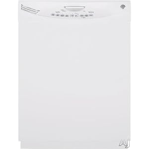 GDWF100RWW Full Console Dishwasher with 4 Wash Cycles 4 Options Hard Food Disposer CleanSensor 5 by GE