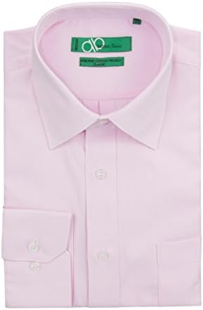Bianco B Men's Classic Fit Tone On Tone Diamond 2 Ply Pure Cotton Dress Shirt (15" Neck 34-35 Sleeve, Lt Pink)