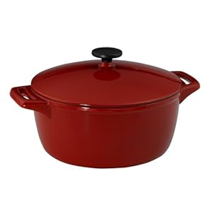 Tramontina 80131/003 Gourmet 6-1/2-Quart Cast-Iron Covered Casserole Vibrant Red