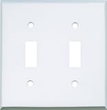 WHITE ENAMEL Switchplates Outlet Covers, Rocker, GFCI 2 Toggle