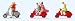 Vespa Fahrer 5 Figuren 3 Vespa Preiser 10607 H0 / 1:87