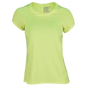 Women`s Back Pleat Cap Sleeve Tennis Top Yellow