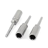 uxcell　ソケットビット 六角ナットソケットドライバ　ビットアダプタ　六角シャンク　13mm六角　100mm長さ　3個