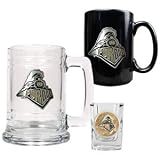 Purdue Boilermakers 15oz Tankard, 15oz Ceramic Mug & 2oz Shot Glass Set - Primary Logo NCAA College Athletics