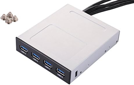 Hi PC 3.5 inch Front Panel USB Hub with 4 USB 3.0 Ports [2x20 Pin Connector ] [Plug-and-Play on Windows]