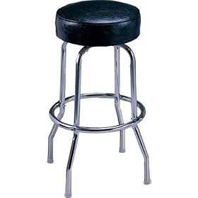 HJ Scott Backless Commercial Barstool with chrome metal legs