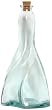 Spanish Recycled Glass Horn Bottle with Cork 12"H 48oz Set / 2