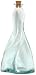 Spanish Recycled Glass Horn Bottle with Cork 12"H 48oz Set / 2