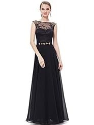 A-line Cap Sleeves Bateau Neck Beaded Lace Natural   Waistline Floor Length Chiffon Prom Dress 