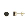4Ct Tw Black Onyx Cubic Zirconia Diamond Vermeil Basket Setting (.925) Sterling Silver Stud Earrings