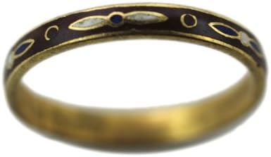 Vintage Painted Brass Ring - Retro 70's Bohemian Fashion Ring