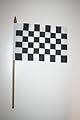 Checker Black & White Racing Small 4 X 6 Inch Mini Stick Flag Banner with 10 Inch Plastic Pole .. F1 Nascar Indy Great Quality Polyester ... New