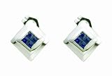 Ladies 0.24ct Sapphire Invisible Set Gold Earrings