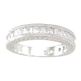 SterlingSilverCZAntiqueStyleWomen'sWeddingBandRingSize7