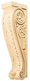 Hafele Corbel hand carved acanthus design, 3 inch W x 4-ΒΌ inch D x 13-3/8 inch H, cherry