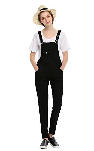 春 レディース パンツ ズボン オーバーオール スリム パンツスラックス カレッジ風 ストレッチデニム ブラック ナチュラルウエスト ビブ コットンデニム マルチポケット ストレート サイズ豊富 美脚 サイドボタン JO110