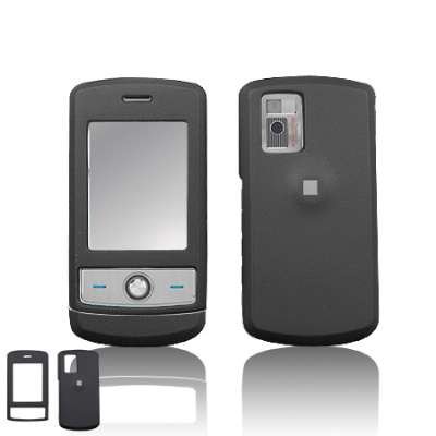 RUBBER FEEL Black Snap-On Cover Hard Case Phone Protector for LG CU720 Shine CU-720