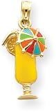 Daiquiri Enamel with Umbrella Charm, 14K Yellow Gold
