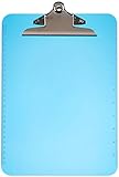 Sparco Transparent Plastic Clipboard, 9 x 12-1/2 Inches, Blue (SPR01863)