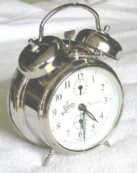 Alarm Clock - Double-bell, Nickel/Silver Colored, Model #MM 111 602 20