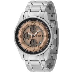 Fossil #JR9938 Men's Rose Gold Dial Chronograph Watch